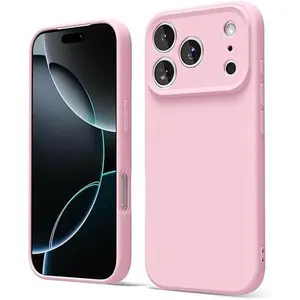 Phone cases for iPhone 17 Pro Max 16 15 14 13 Pro Max Plus case Liquid Silicone, Cute Thin Slim Grip Soft Rubber Gel for Women Men, Smooth Matte TPU Plain Solid Color Girly Simple Case with Camera Cover case for iphone 17 Pro Max