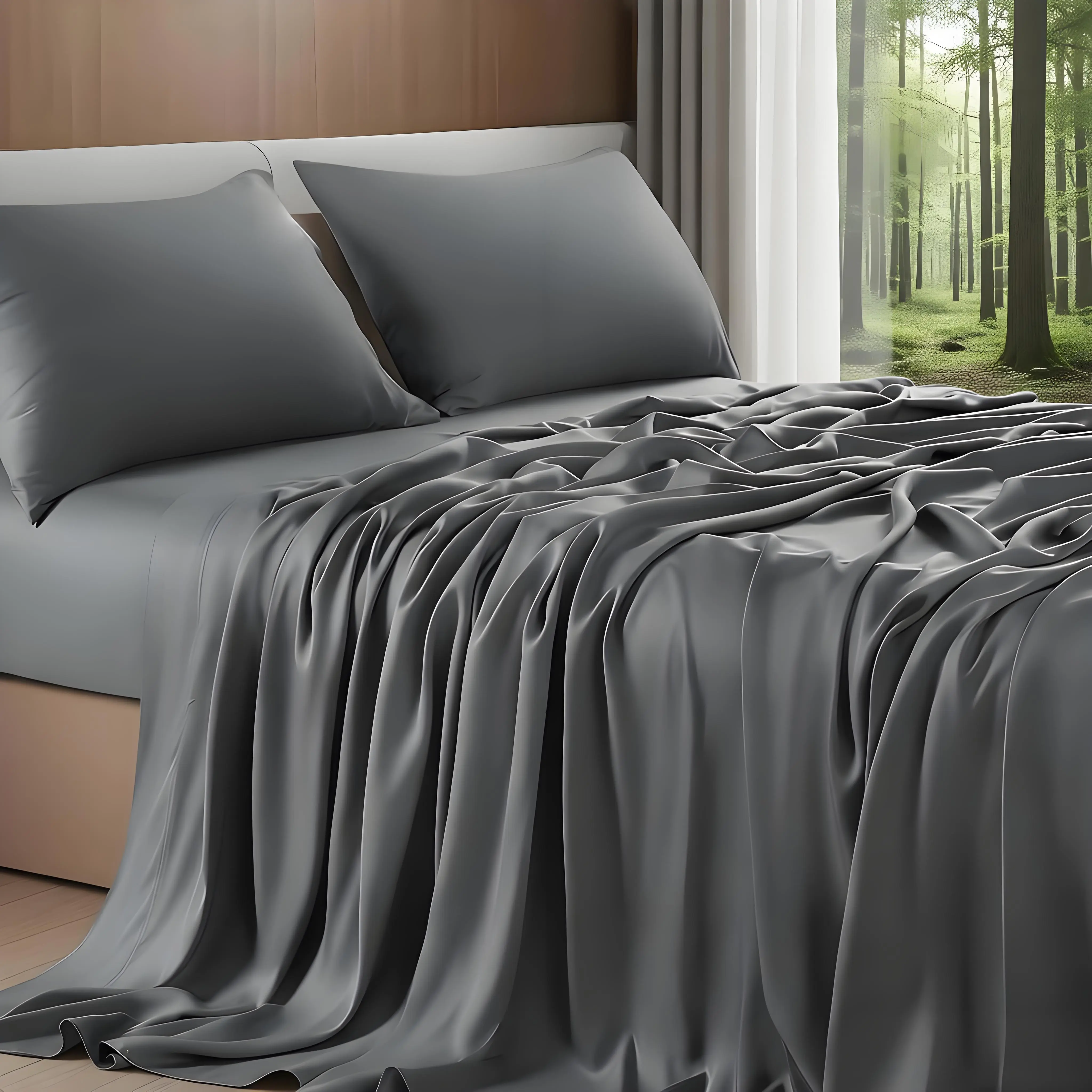 Upgrade Minimalist 4-Piece Soft Microfiber Bedding Set - Machine Washable, Fade Resistant, Stain Resistant, Daily Use, Fits Up to 14" Mattress, Includes 1 Flat Sheet, 1 Fitted Sheet, 2 Pillowcases, Dark Grey, Timeless Design