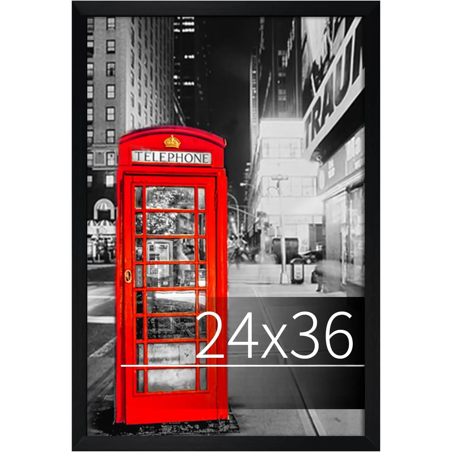 Black 24x36 Inch Poster Frame for Wall Hanging, 1-Pack Office Stationery for Art, Print, Room Decor Display