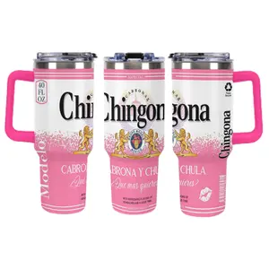 Chingona Modelo Inspired 20oz Stainless Steel Tumbler with Lid - Pink Cabrona y Chula Mexican Style Insulated Travel Mug - Double Wall Vacuum Flask for Cold Drinks outdoorfun