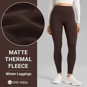 CRZ YOGA Womens Fleece Lined Leggings 25''/ 28''- Matte Winter Warm Thermal High Waisted Pants Casual Lounge Yoga Workout