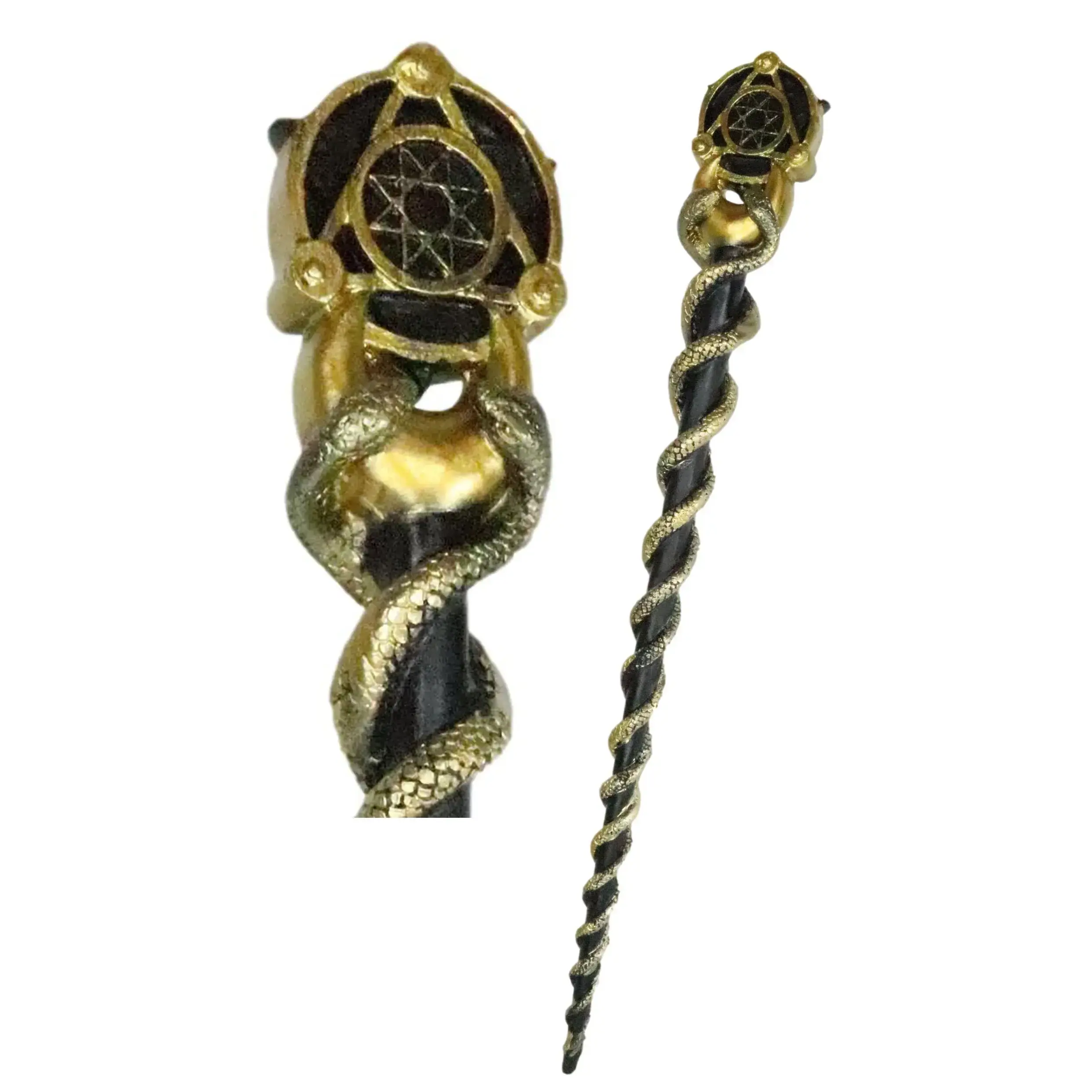 Ebros Occult Caduceus Serpent Elemental Alchemy Magic Wand Cosplay Costume Prop 14"L