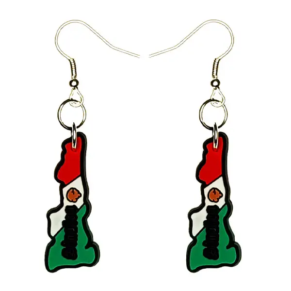 Mexico Flag Earrings Hypoallergenic Silver Plated Fishhooks Yazzle Dazzle Mexican Jalisco Sinaloa Oaxaca Cuisine Beach Ancient Ruins