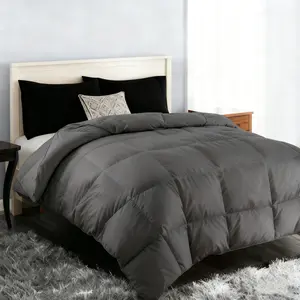 Luxury Hotel-Style Queen Comforter (88"x88") – 4D Spiral Fiber Fill for All Seasons! Soft, Breathable Grey Duvet Insert with Corner Tabs, fluffy & supportive.