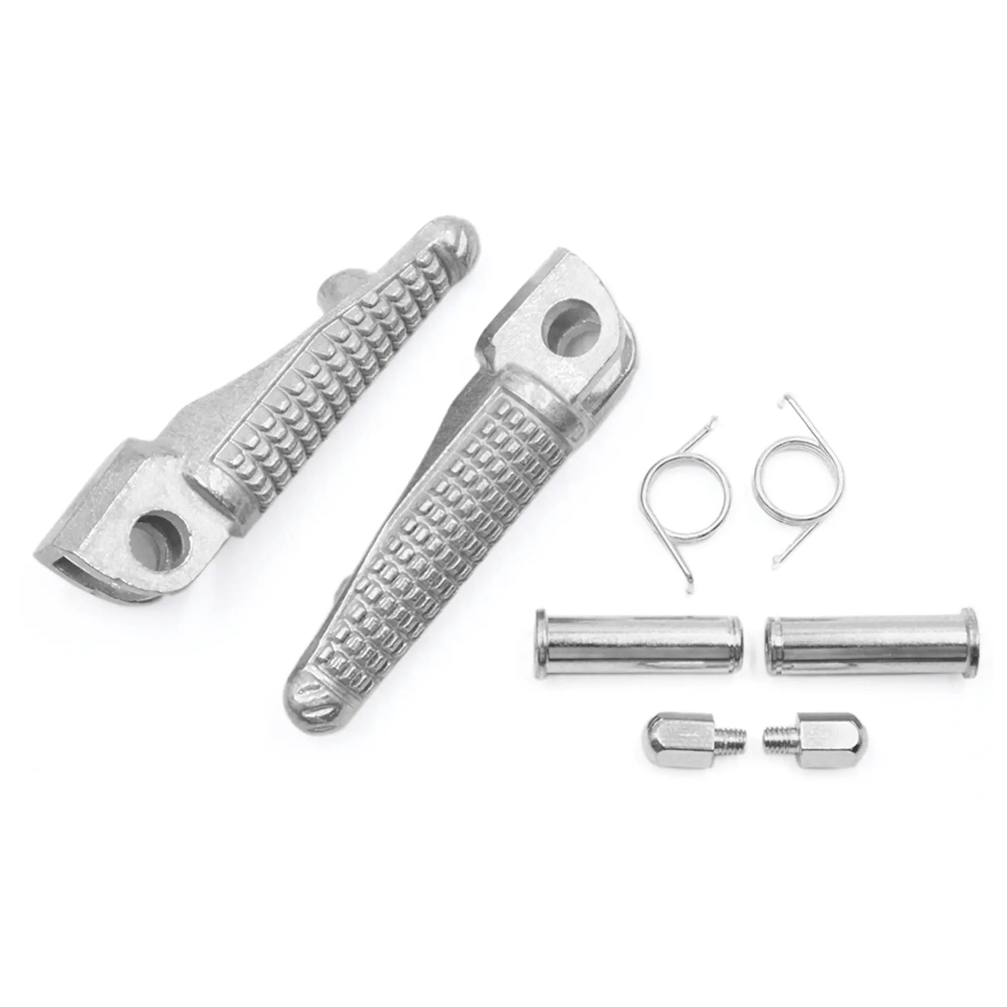 1 Pair 12mm Aluminium Alloy Motorcycle Footrest Footpeg Foot Rest Peg Bike Bicycle Cycling Silver Tone for Kawasaki
