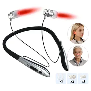 650nm Red Light Therapy Device for Nose and Ears to Treat Tinnitus, Otitis Media, Rhinitis, and Sinusitis,Body Therapeutic Tools,Promotes Blood Circulation and Relieves Pain; Neckband-style 2-in-1 rechargeable