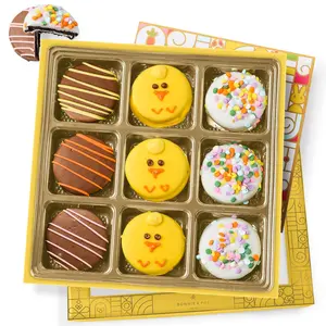 Cool Chick Oreo Gift Box - 9 Limited Edition Milk & White Chocolate Covered Oreos in Spring Colors for Easy Spring Gifting - Snack