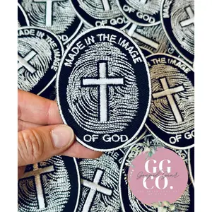 Made In The Image Of God Patch, Christian Hat Patch, Embroidered Patch, Trucker Hat Patch, Iron On, Trendy Hat Patch, Jesus Patch, Patch