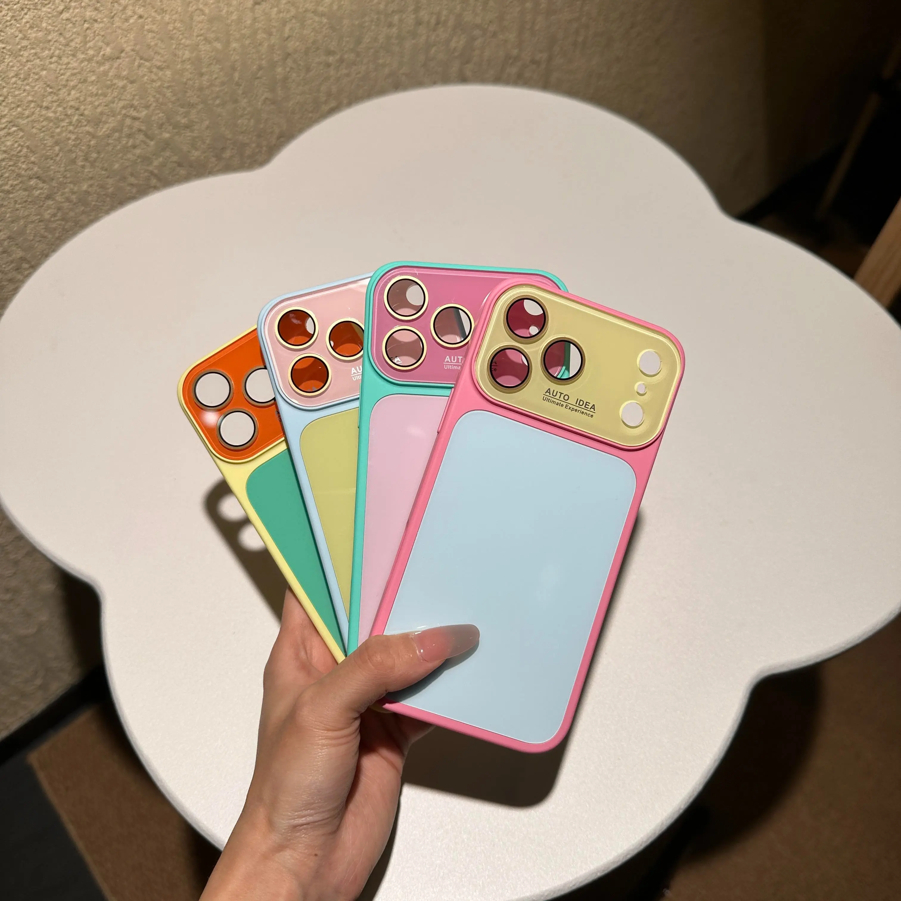 Summervibedopamine candy colored skin texture crystal phone case, contrasting color full lens protection, anti drop, wear-resistant phone case, suitable for iPhone 17 Pro Max 16 15 14 13 phone case #   DealsForYouDays-A204