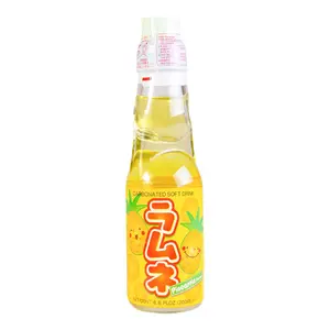 HATAKOSEN Ramune Japanese Soda - Pineapple Flavor, 200ml Bottle - Unique Marble Cap Drink for Refreshment