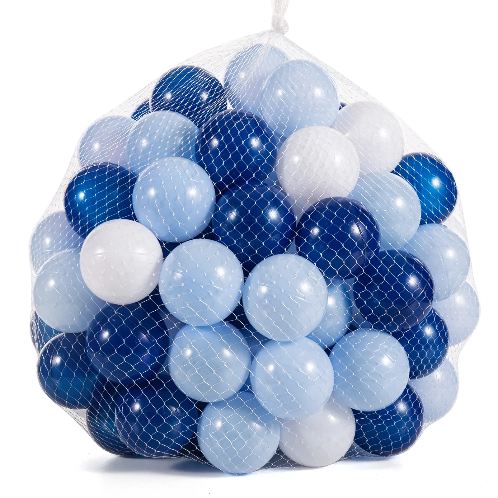 Premium Soft Plastic Ball Pit Balls 100-Pack | Blue Light Blue & White | BPA-Free Odor-Free | 2.2 Inch Toddler-Friendly | Ideal for Indoor Outdoor Play & Party Decor