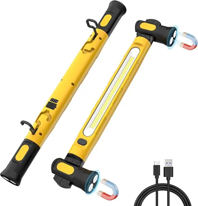 Cordless Rechargeable LED Work Light Bar for Car Hood, 3000LM Super Bright Led Bar Lights, 5200mAh Long-Lasting, Magnetic with Built-In Hooks, Essential Tool for Mechanics & Garage Workshop Use, Car Hood Light