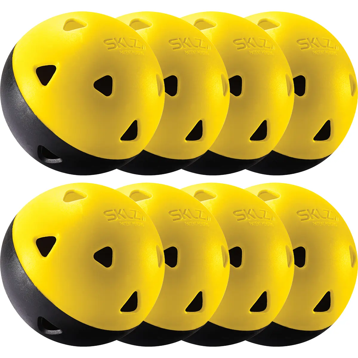 SKLZ High Quality Impact Practice Softballs, 8-Pack - Black/Yellow, Swing & Batting Training Design for Enhanced Contact, Durable, 8‑Ball Pack