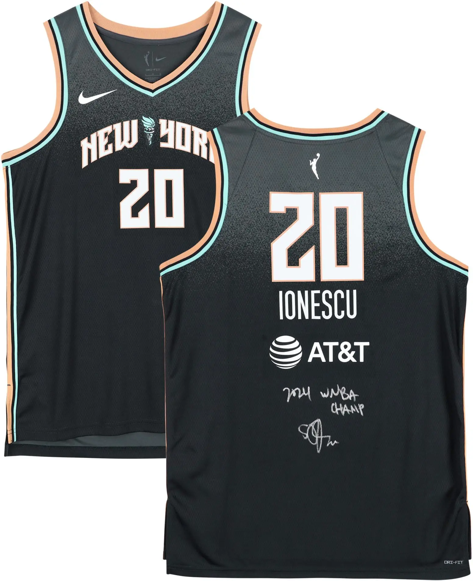Sabrina Ionescu New York Liberty 2024 WNBA Finals Champions Autographed Nike Black Explorer Edition Jersey with "2024 WNBA Champ" Inscription - Fanatics Authentic Certified