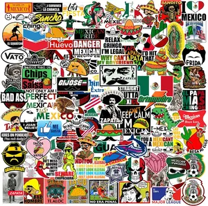 50/100 Mexican Hardhat Stickers, Funny Vinyl Mexico Tool Box Stickers, Design for Helmet Hood Laptop Water Bottle, Mexico Pride Patriotic Decals for Men Adults Ironworkers Lineman Oilfield Electrician