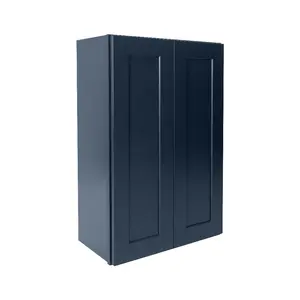 Blue Shaker RTA Kitchen Solid Wood Wall Mounted Cabinet, 12 15 18 21 24 27 30 33 36 39 42 Inch Width, Combination Suitable for Kitchen/Laundery/Hallwayy/