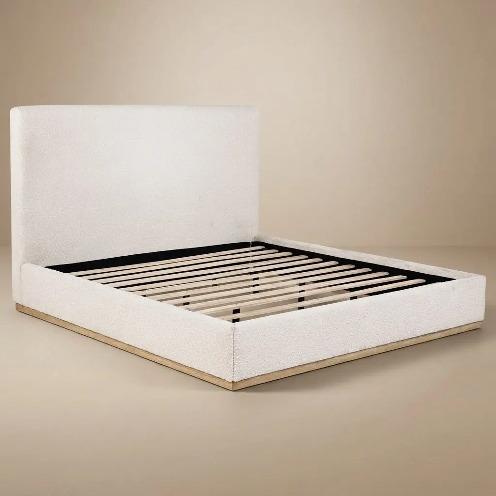 Knox Upholstered Panel Bed Cream