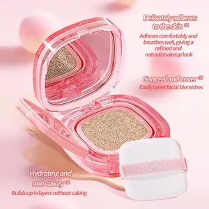 Natural Finish Concealer Cushion for Even Skin Tone, Hydrating Makeup and Non-Cakey, Comes with Puff and Mirror for On-The-Go Touch-Ups