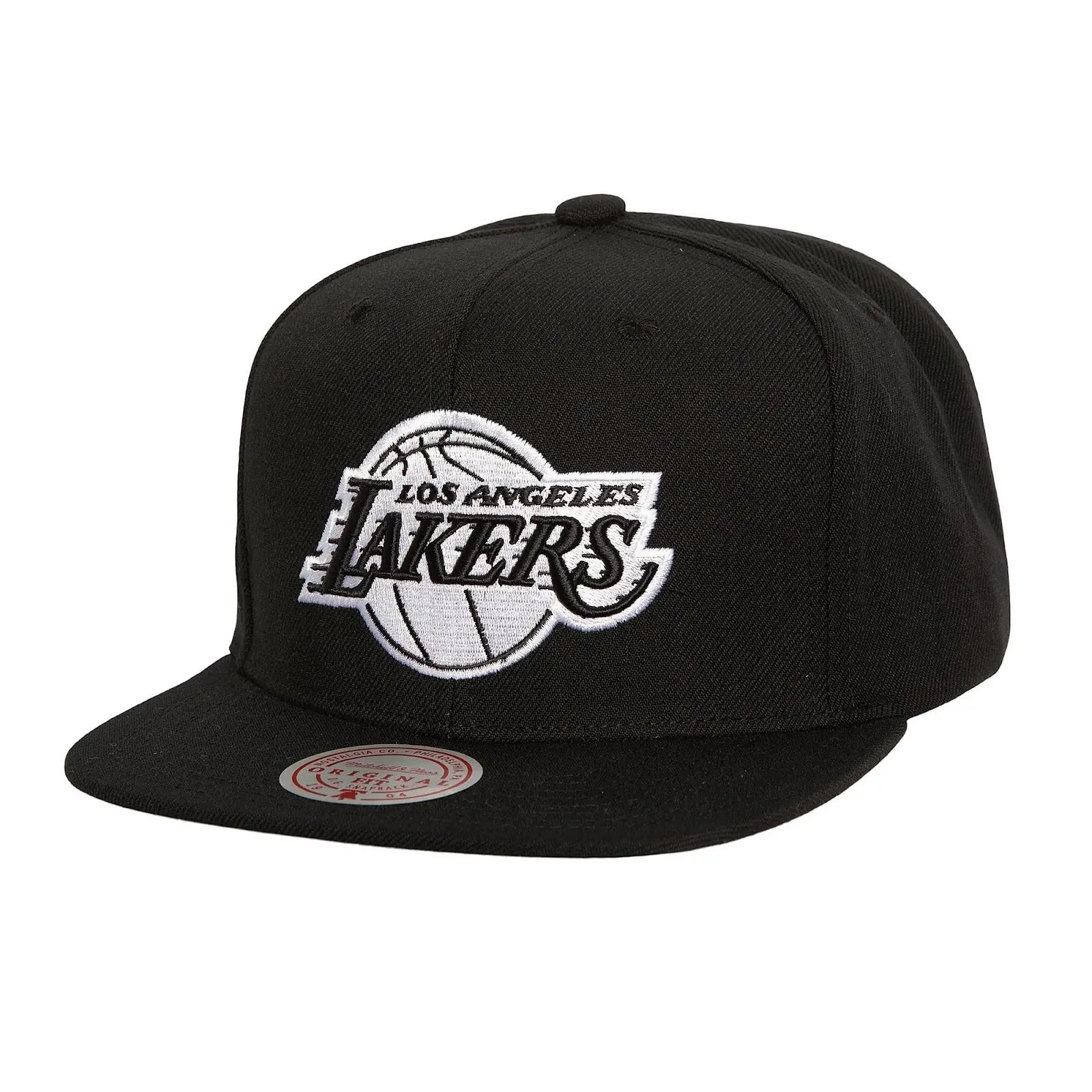Black/White Los Angeles Lakers Evergreen OG Snapback Hat NBA Throwback Cap Adjustable Fan Gear Mitchell & Ness