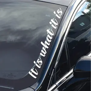 1PC Street Trendy Casual Attitude Logo Sticker Stick on car windows or attitude-style backpacks, this "It's what it is" slogan has a relaxed attitude vibe. Life relaxation lovers can use it as a super fitting car decoration Windshield Sticker Car Stickers
