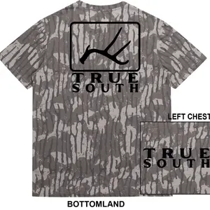 True South Deer - Riverbed Threads Short Sleeve Camo T-Shirt Lowland Color Casual Wear