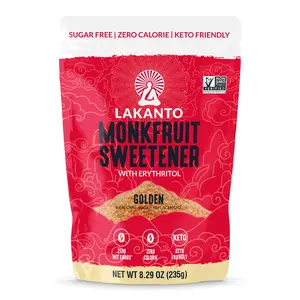 Lakanto Golden Monk Fruit Sweetener With Erythritol, Raw Cane Sugar Substitute From Monk Fruit Extract, Raw Sugar Replacement for Baking, Coffee & Tea, Gluten Free, Low Carb, Non GMO, Keto