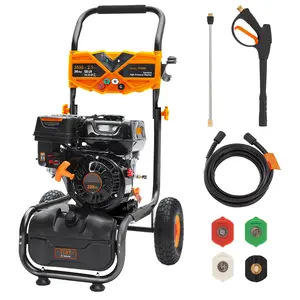 Efurden 3500PSI Gas Pressure Washer, 2.3GPM Gas Powered High Pressure Washer with 209CC Engine, 4 Adjustable Nozzles, 25 ft High Pressure Hose for Cleaning Walls, Terraces, Vehicles, Gardens