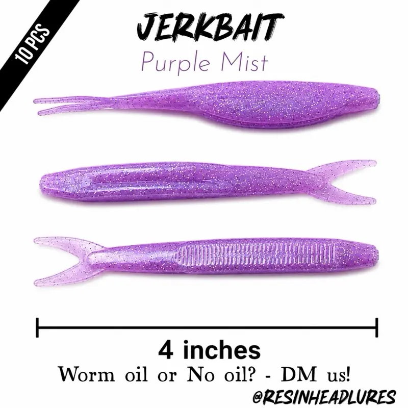 (10PCS) – Saltwater/Freshwater (4”) Jerkbait Lifelike Soft Plastic Fishing Lures – Handmade and Hand-injected Fishing Lures