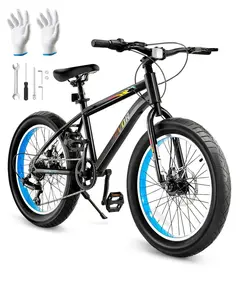 【Summervibes】VEVOR Mountain Bike,  20 inch MTB Bicycle with 7 Speeds SHIMANO Twist Shifting, Comfort Saddle, Dual Disc Brakes, High Carbon Steel Frame, Fat Tire Sport Cycling Bicycle for Trail Snow