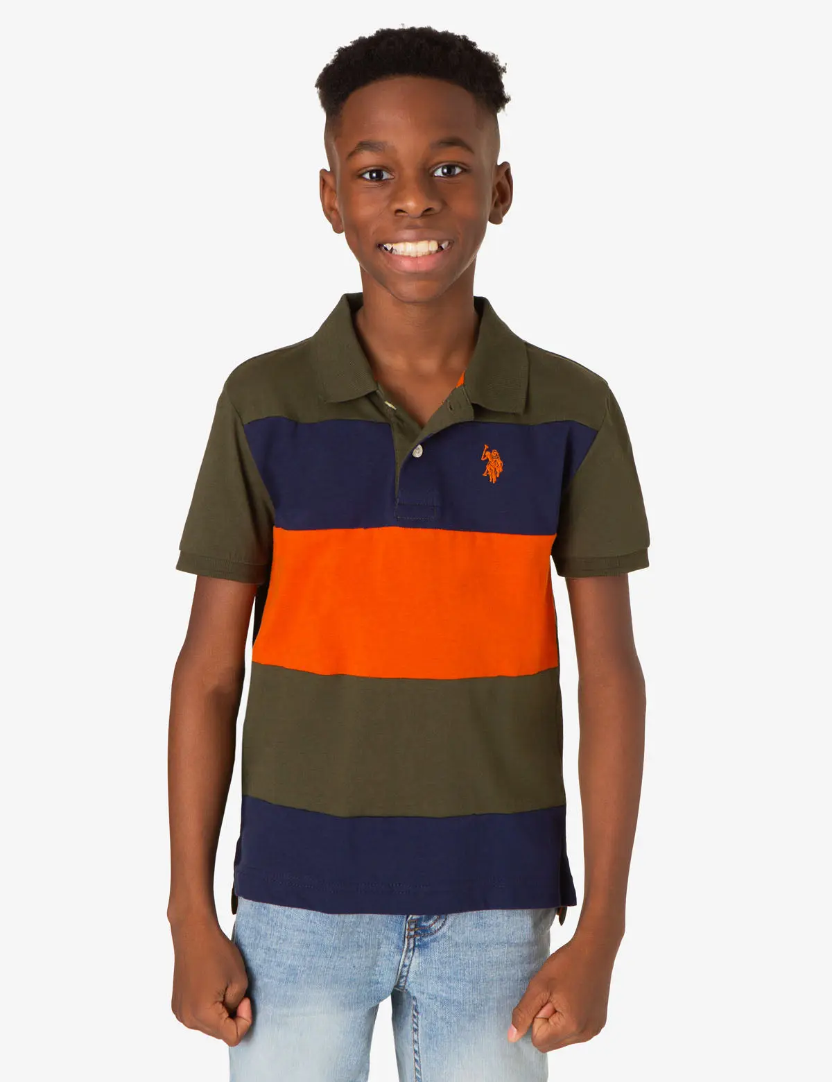 BOYS COLORBLOCK JERSEY POLO SHIRT