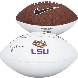 Ja'Marr Chase LSU Tigers Autographed Nike White Panel Football - Fanatics Authentic Certified
