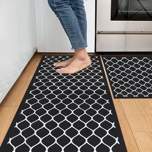 2PCS Comfort Kitchen Runner Rug Set, anti Fatigue Kitchen Mat, Farmhouse Kitchen Rugs, Rugs for Kitchen Floor, Standing Mat for Sink, Kitchen Rugs Non Slip Washable
