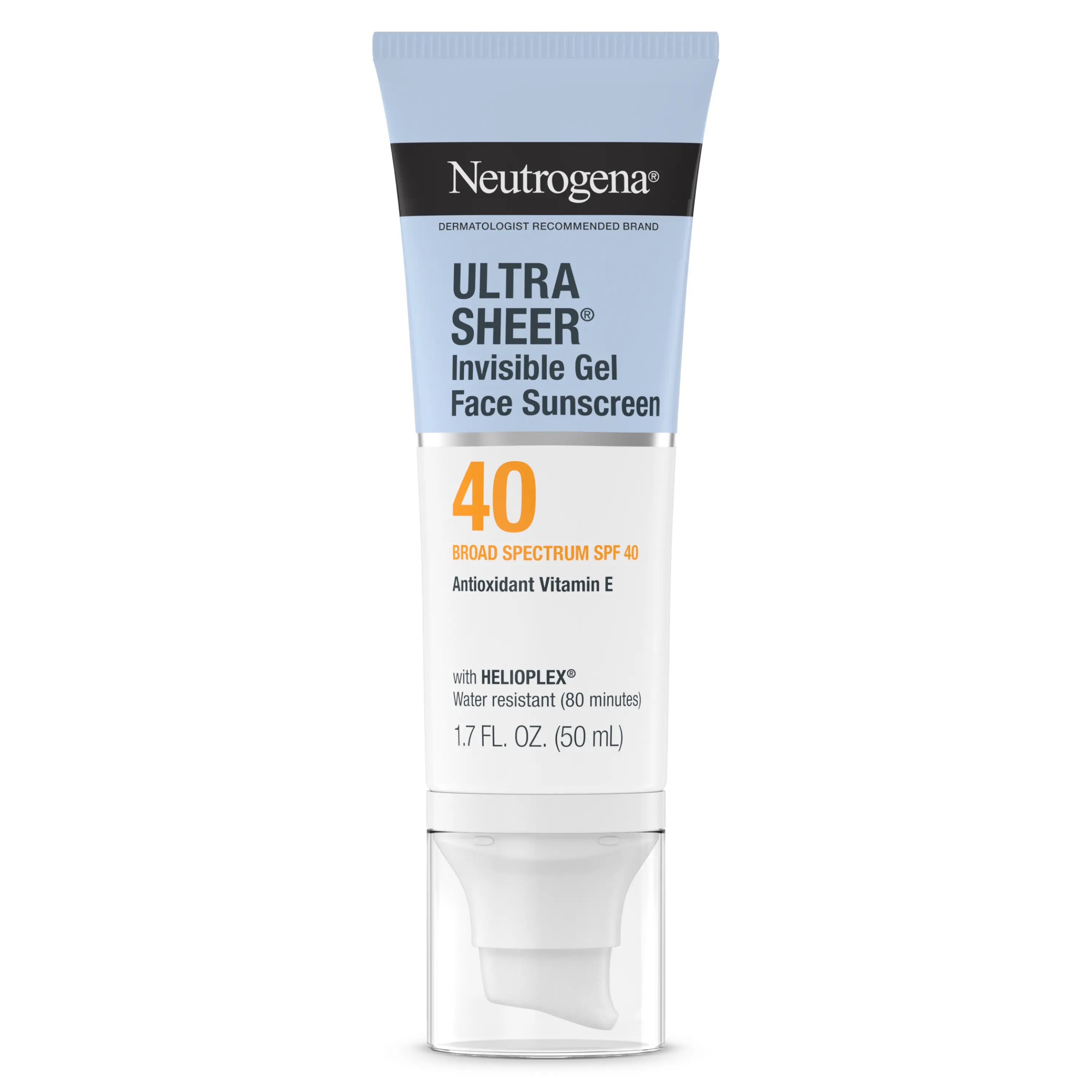Neutrogena Ultra Sheer Invisible Gel Face Sunscreen Broad Spectrum SPF 40, 1.7 Oz