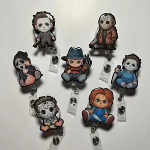 Halloween Badge Reel /ID Badge Reel/ Office Accessories/ School Accessories/ Spooky Season nurse