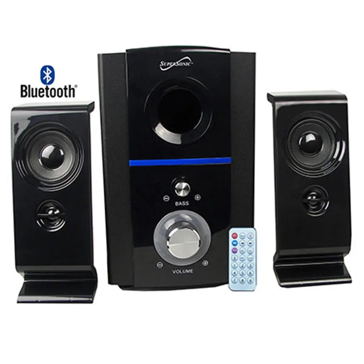 212 MAIN Supersonic SC-1126BT Bluetooth Connectivity Speaker System - Remote Control Audio Device with Bluetooth, Wired/Auxiliary Input, USB, SD & MP3 Compatibility for Android Smartphones, Bluetooth Connectivity Speakers