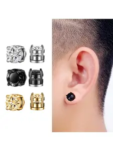Men's Punk Style Magnetic Earrings, Fashionable Modern Non-piercing Earrings for Men & Women, Trendy All-match & Exquisite Jewelry for Birthday Gift