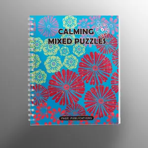 Relaxing Mixed Puzzles Spiral-Bound Workbook - 300+ Brain Exercises, Crosswords, Mazes, Calming Mindful Puzzles, Word Searches, Mental Calm Support, Vibrant Cover, for Lifestyle Enthusiasts