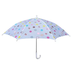 212 MAIN Foxfire Child-Sized White Polka Dots Umbrella - Size 1, Lightweight, Easy Open, Rainproof