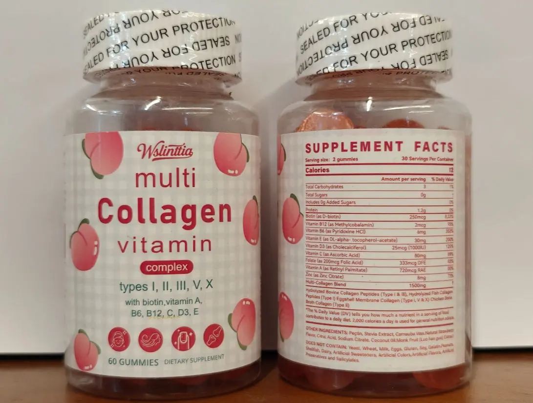 Multi Collagen Health Gummy Supplements, Support for Hair, Beauty, Nail Needs for Equestrian Sports & Outdoor Leisure Enthusiasts, Zinc, Edible, Dietary