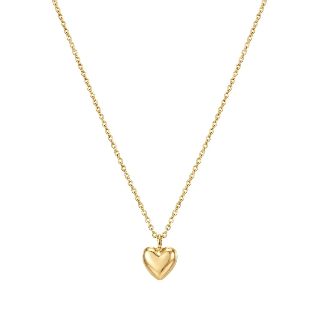 Dainty 14K Gold Heart Pendant Necklace — 16" + 2" Extender, Tiny Minimalist Layering Chain, Gift for Mom Her Wife Girlfriend, Valentine's Birthday Jewelry for Women campingessentials