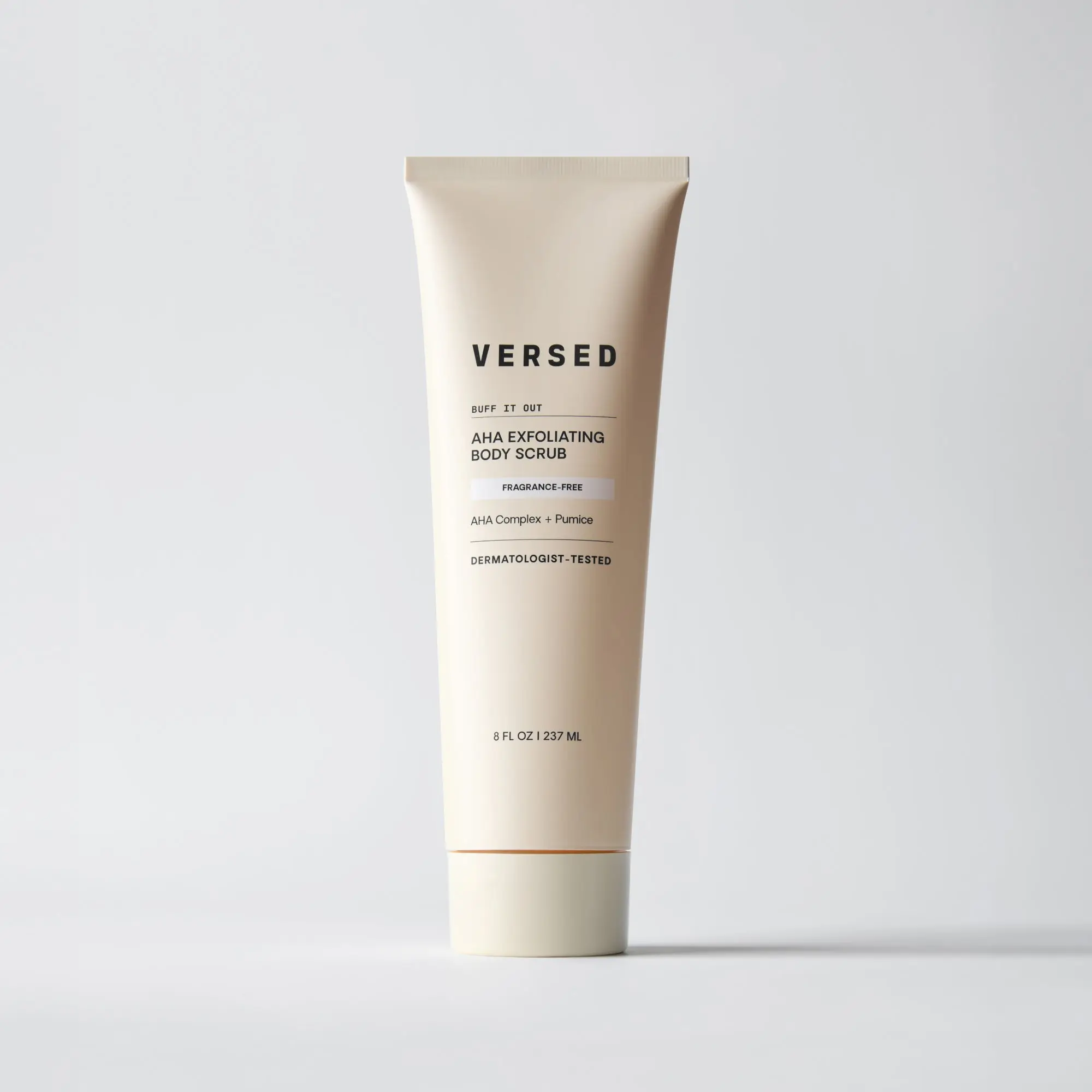 Versed Buff It Out AHA Exfoliating Body Scrub and Mask - Lactic Acid & Glycolic Acid Exfoliant - Microfine Pumice Body Exfoliator to Polish and Smooth Bumpy, Dry Skin - Vegan & Cruelty-Free