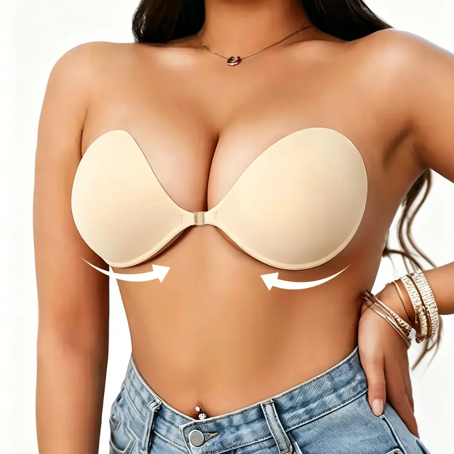 Silicone push-up breast adhesive for women only; seamless, self-adhesive bra pads for women; long-lasting adhesion; waterproof and sweatproof; reusable waterproof lifting bra cups; invisible self-adhesive silicone bra pads.