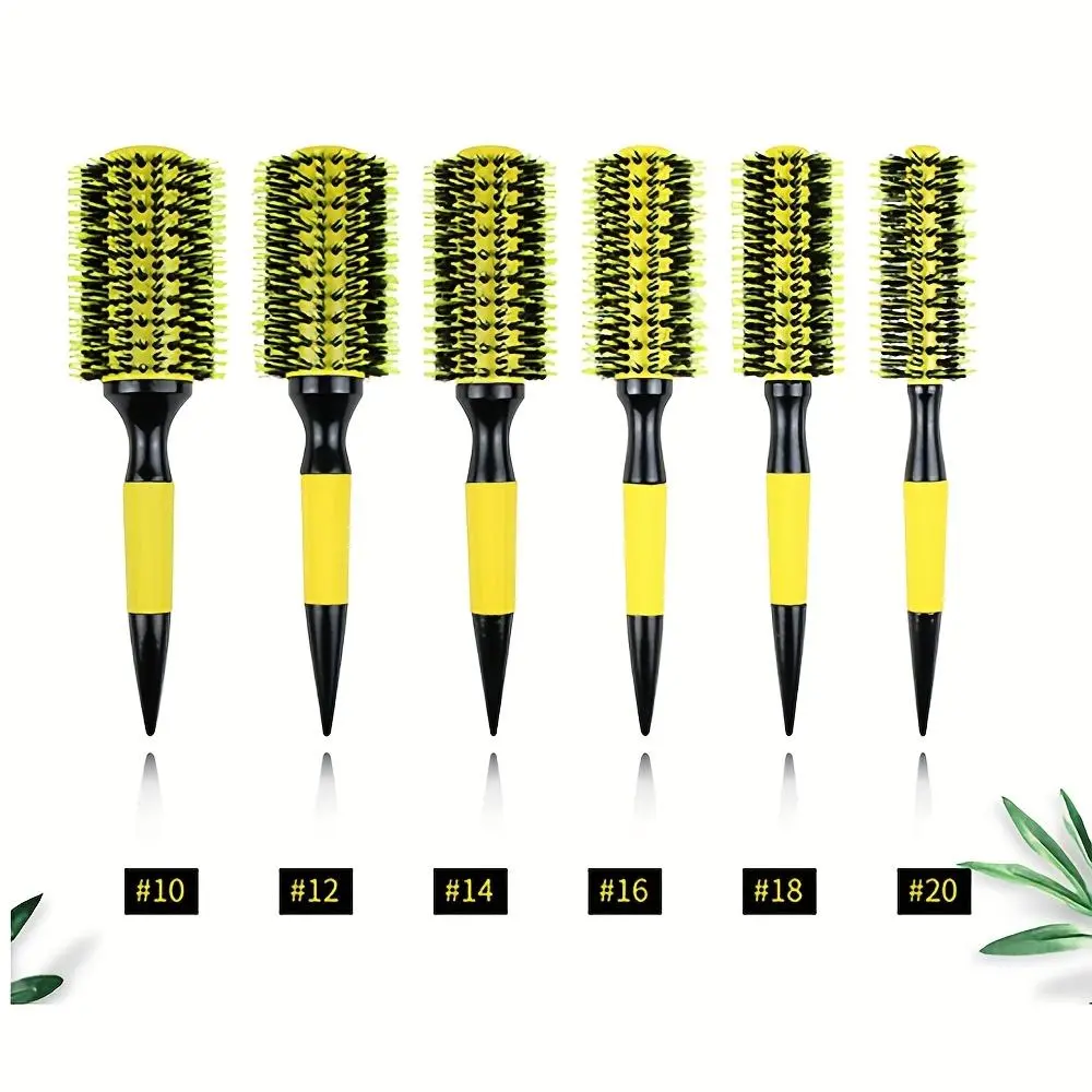Hair Styling Comb Set, 6 Counts/set Hair Salon Round Comb, Plastic Combs, Hairstyling Comb, Heatless Styling Tool for All Hair Types, Suitable for Home and Salon Use, Volume Brush