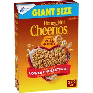 Honey Nut, Heart Healthy Gluten Free Breakfast Cereal with Whole Grain Oats, Giant Size, 27.2 oz Heart-Healthy