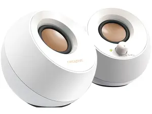 Creative Pebble V2 USB-Powered Desktop Speakers with Far-Field Drivers and Passive Radiators for PCs and Laptops (White)