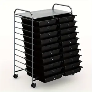 2024 Costway 20 Drawers Rolling Cart Storage Scrapbook Paper Studio Organizer Bins Black