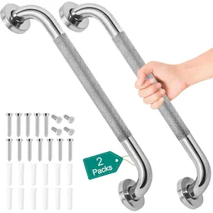 2 Pack 16 Inch Grab Bars for Bathtubs and Showers, Safety Bathroom Shower Grab Bars for Seniors Holds up to 500LBs, Handicap Grab Bars Stainless Steel, Anti Slip Shower Handle for Wall,