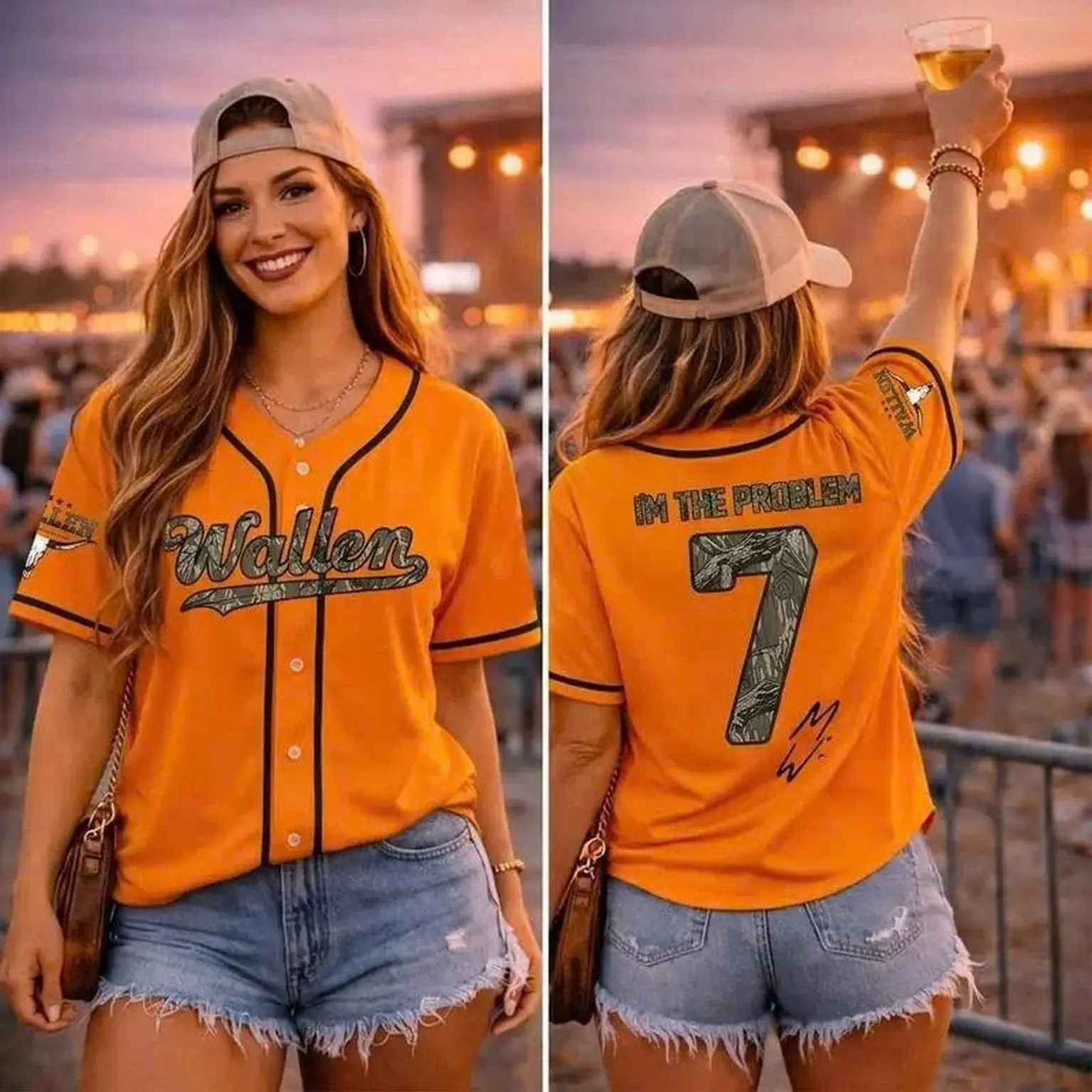 Retro 7 Wallen Baseball Jersey Shirt, Country Music Inspired Button Up Baseball Jersey, Still The Problem Tour Style Graphic Shirt, Vintage Streetwear Short Sleeve Top, Concert Fan Gift Outfit For Men Women Unisex