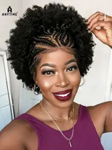 African Curl Wig for Women, 8 Inches Natural Volume, Realistic Appearance, High-Fidelity Silk Front Design, Lightweight Breathable Comfort, Reusable Non-Tangle
