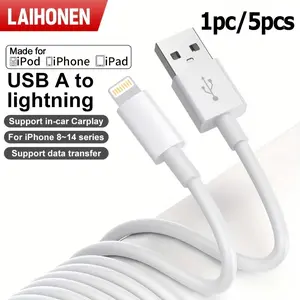 1pc/5pcs 10FT for iPhone Charger Cord USB to Lightning Cable Fast Charging for iPhone 14,14 Pro Max, 13/12/11/X/XS/XR/XS/iPad